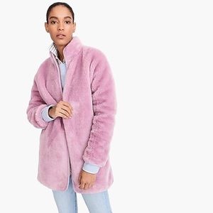 J.Crew Zip-up NWT plush fleece coat Teddy pink